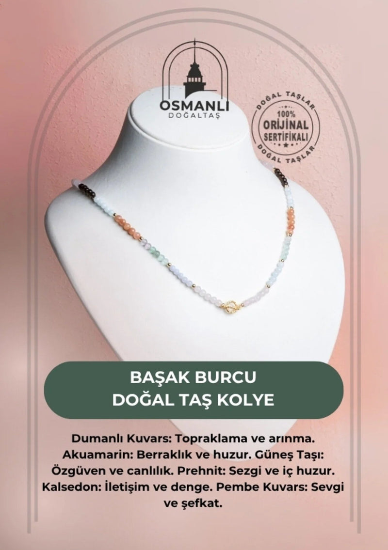 Sertifikalı Başak Burcu Doğal Taş Kolye