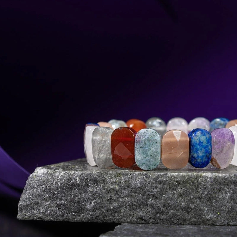 Terazi Burcu Bileklik Ametist, Dumanlı Kuvars, Güneş Taşı, Kırmızı Akik, Labradorit, Lapis Lazuli, Pembe Kuvars