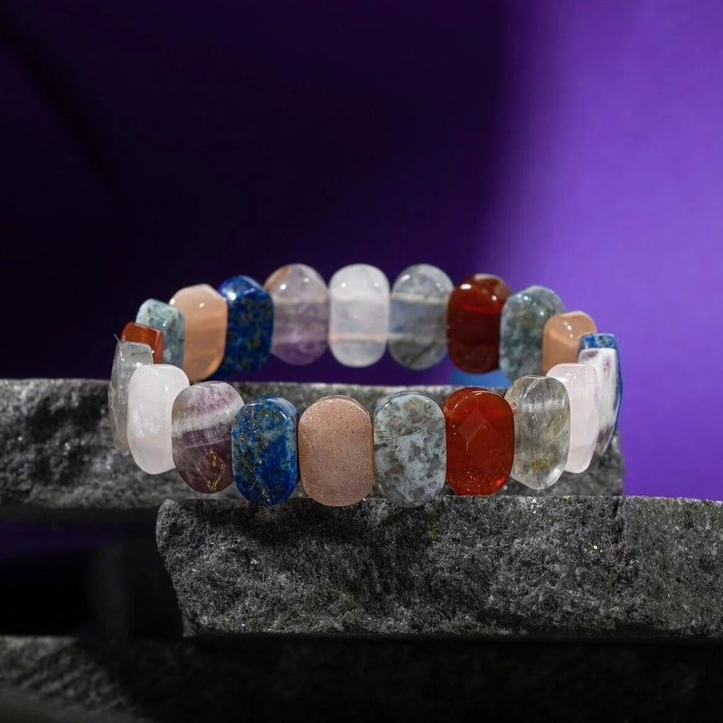 Terazi Burcu Bileklik Ametist, Dumanlı Kuvars, Güneş Taşı, Kırmızı Akik, Labradorit, Lapis Lazuli, Pembe Kuvars