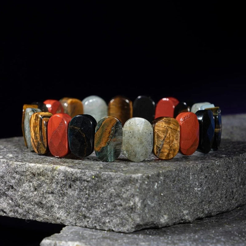 Akrep Burcu Bileklik Dumanlı Kuvars, Golden Obsidyen, Jasper, Kaplan Gözü, Kırmızı Akik, Pembe Kuvars