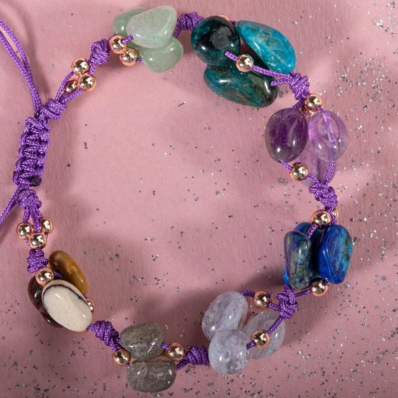 Yay Burcu Bileklik Ametist, Jasper, Kalsedon, Labradorit, Lapis Lazuli, Mavi Apatit, Yeşil Aventurin