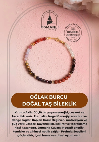Sertifikalı Oğlak Burcu Doğal Taş Bileklik