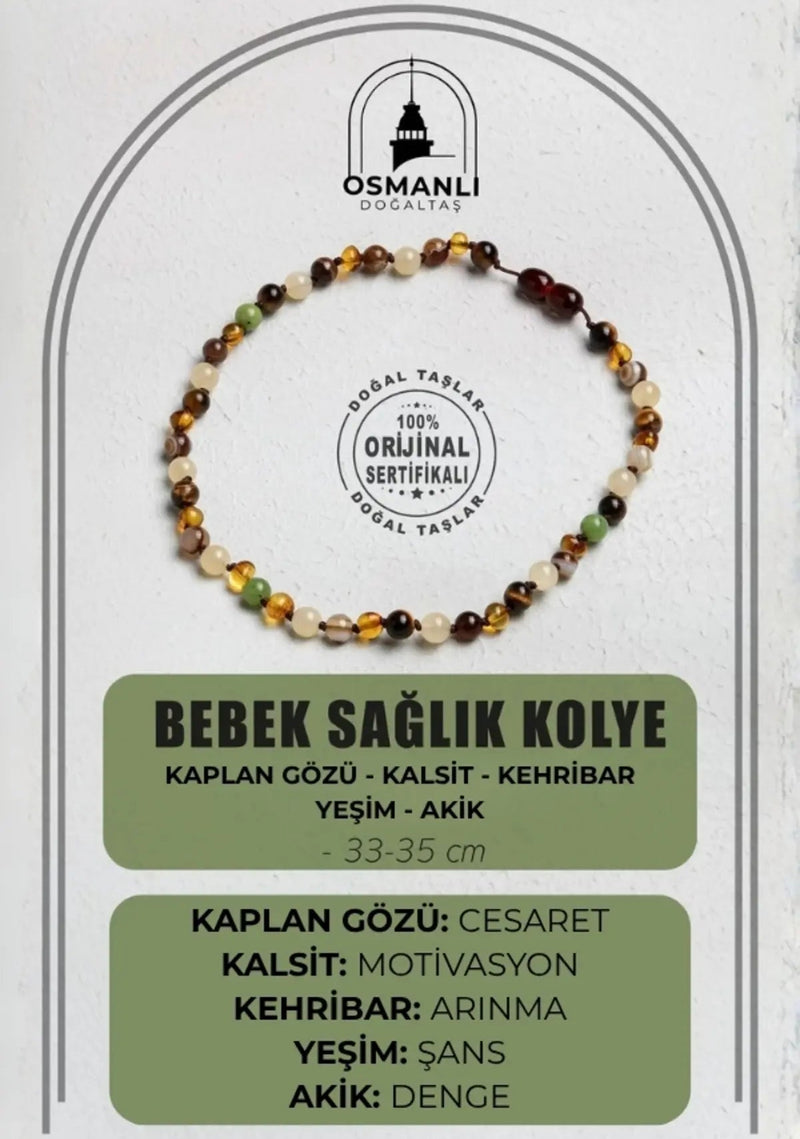 Sertifikalı Bebek Doğal Taş Kolye (33-35 CM)