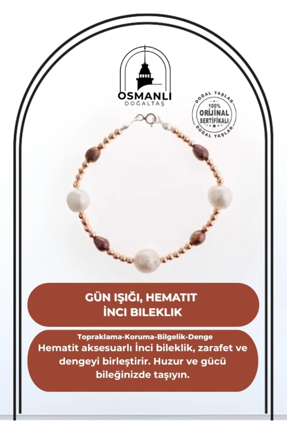 Gün Işığı, Hematit Aksesuar İnci Bileklik