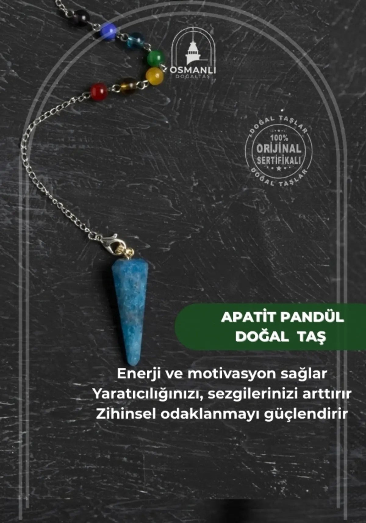 Osmanlı Doğal Taş Sertifikalı Apatit Pandül