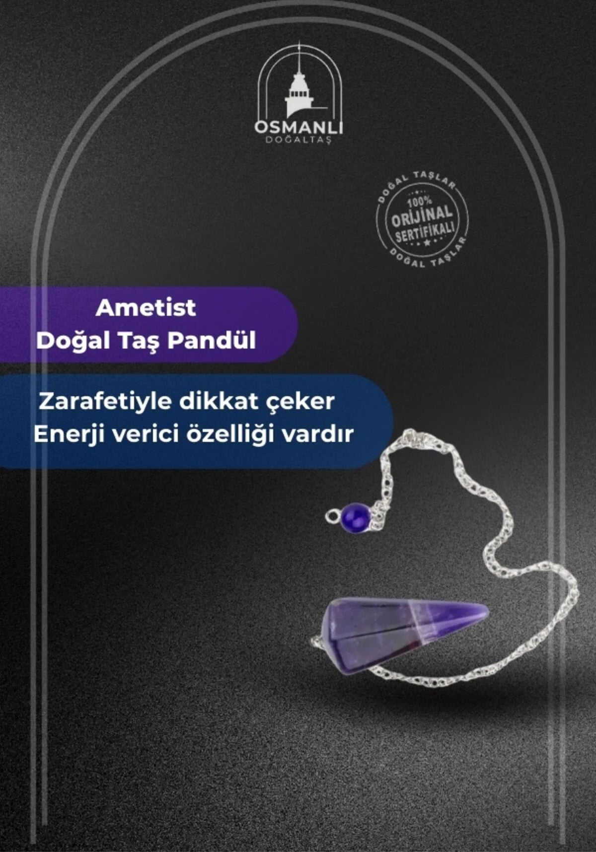 Ametist Doğal Taş Pandül