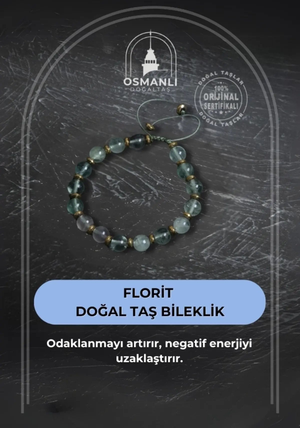 Sertifikalı Florit Doğal Taş Bileklik