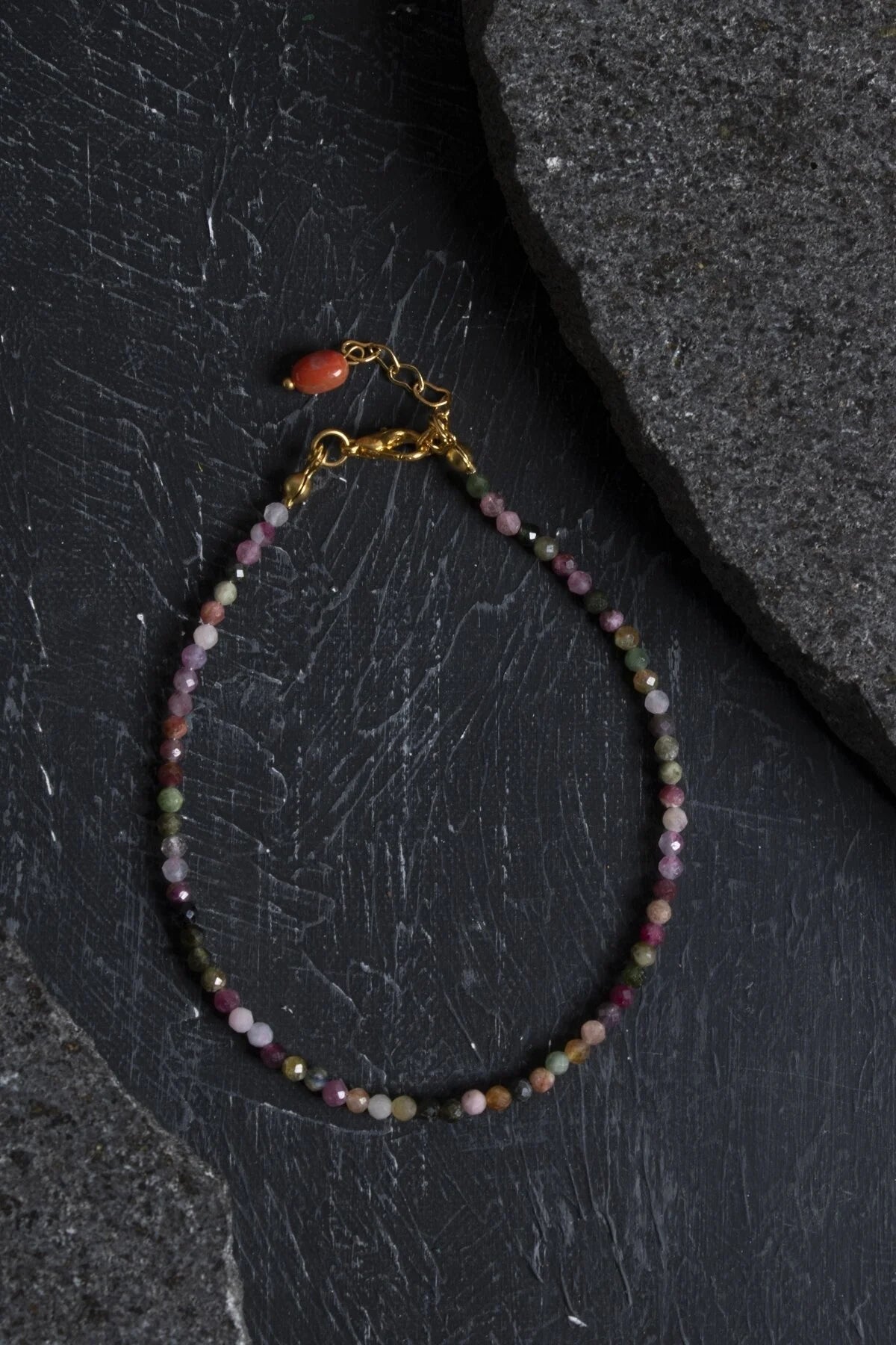 Sertifikalı Doğal Turmalin Taşlı Zarif Halhal