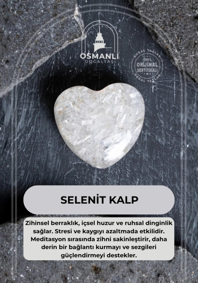 Sertifikalı Selenit  Kalp