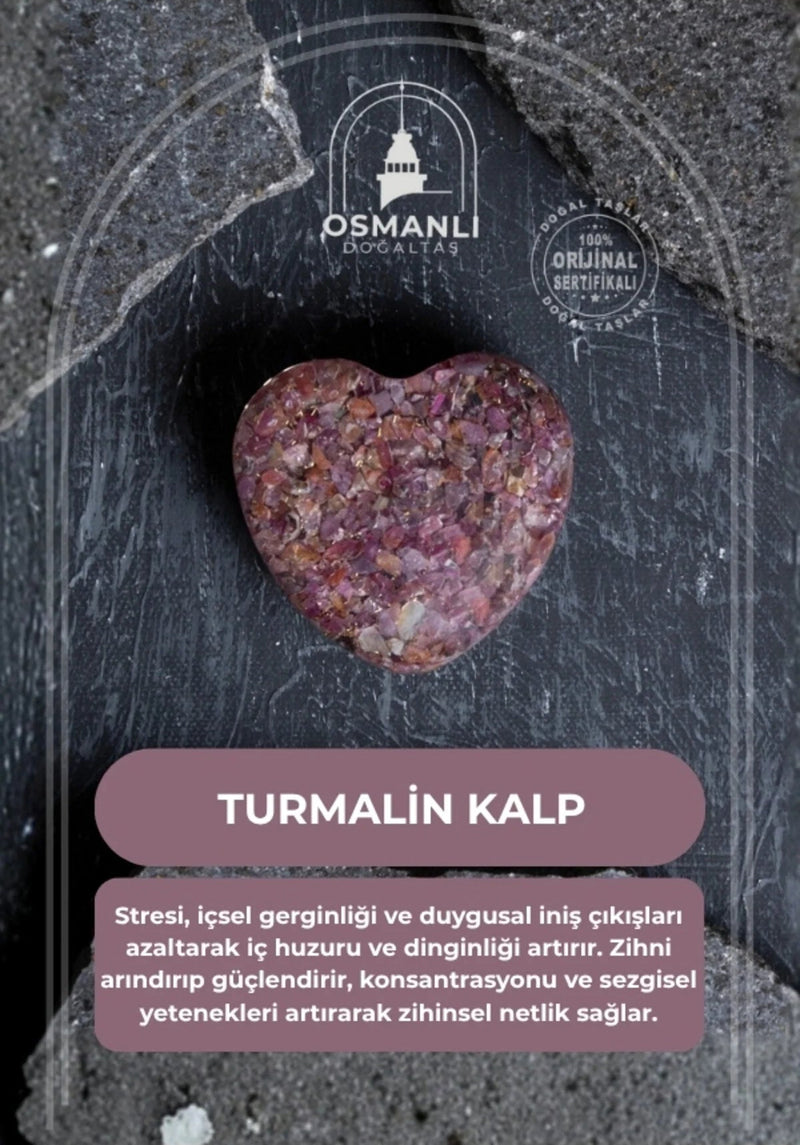 Sertifikalı Turmalin Kalp