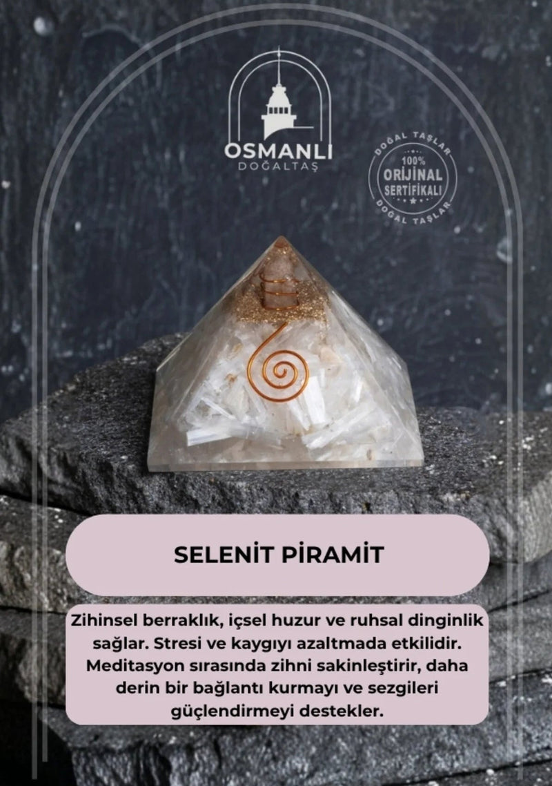 Sertifikalı Selenit Piramit