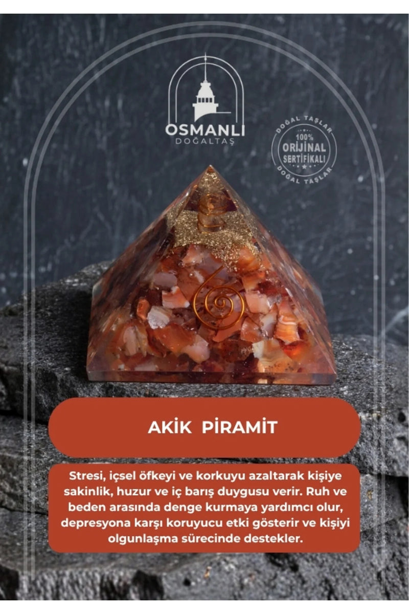 Sertifikalı Akik  Piramit