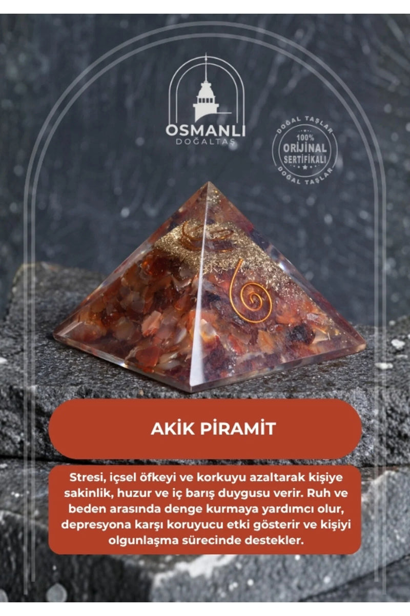 Sertifikalı Akik Piramit
