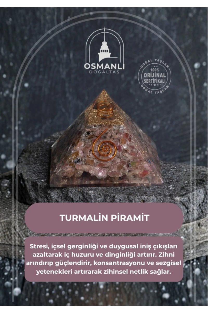 Sertifikalı Turmalin Piramit