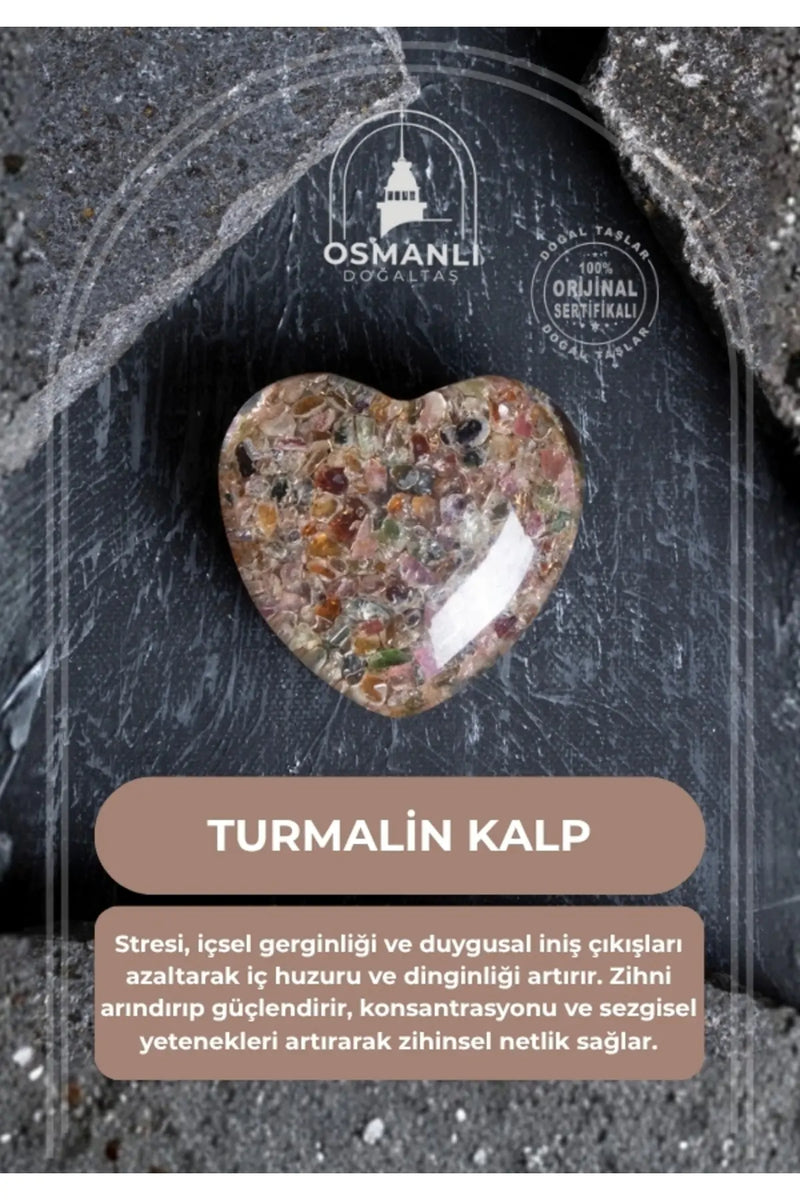 Sertifikalı Turmalin Kalp