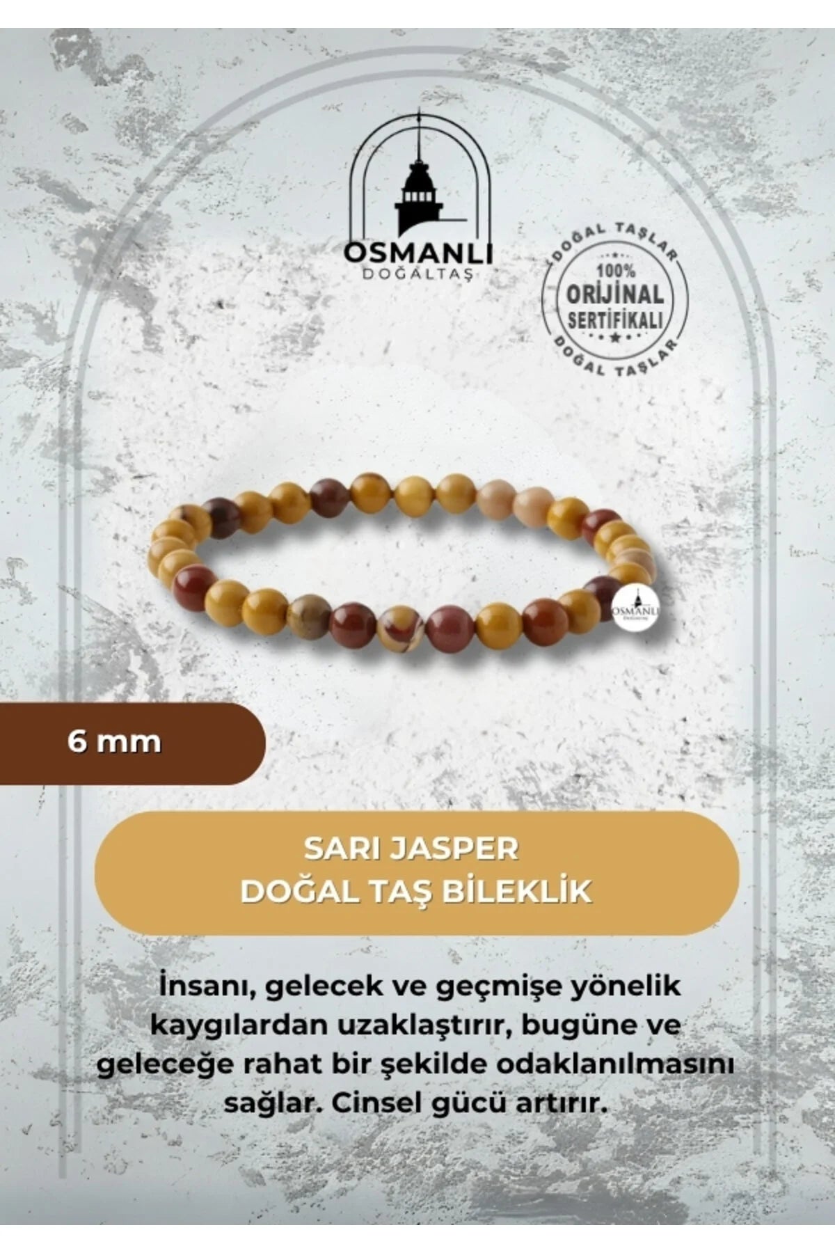 Sarı Jasper 6mm Doğal Taş Bileklik