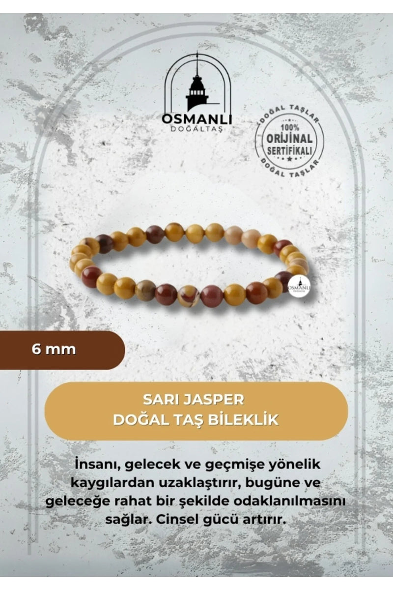 Sarı Jasper 6mm Doğal Taş Bileklik