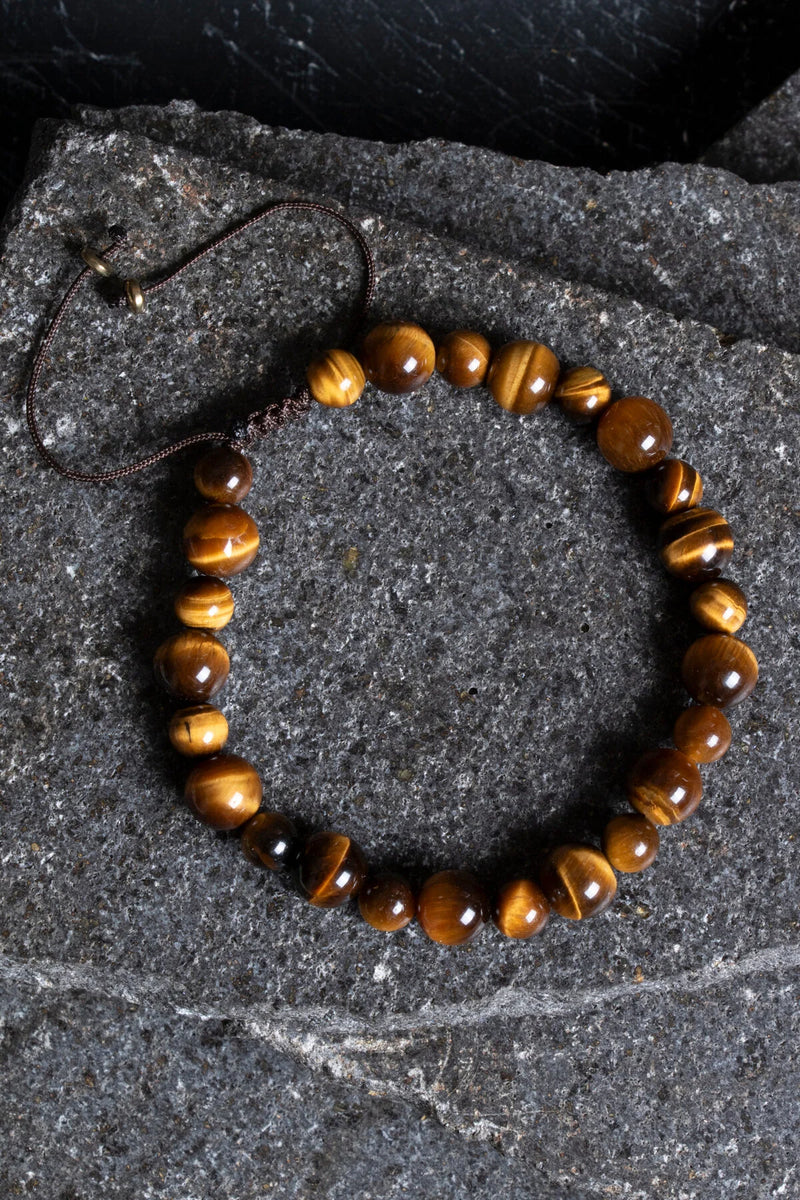 Sertifikalı Kaplan Gözü Doğal Taş Makrome Bileklik / 6-8 mm (SK:192)