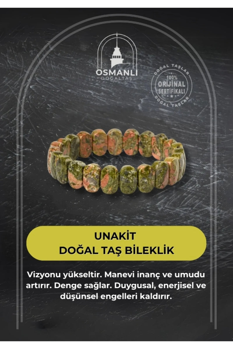Unakit Doğal Taş Geniş Kesim Bileklik