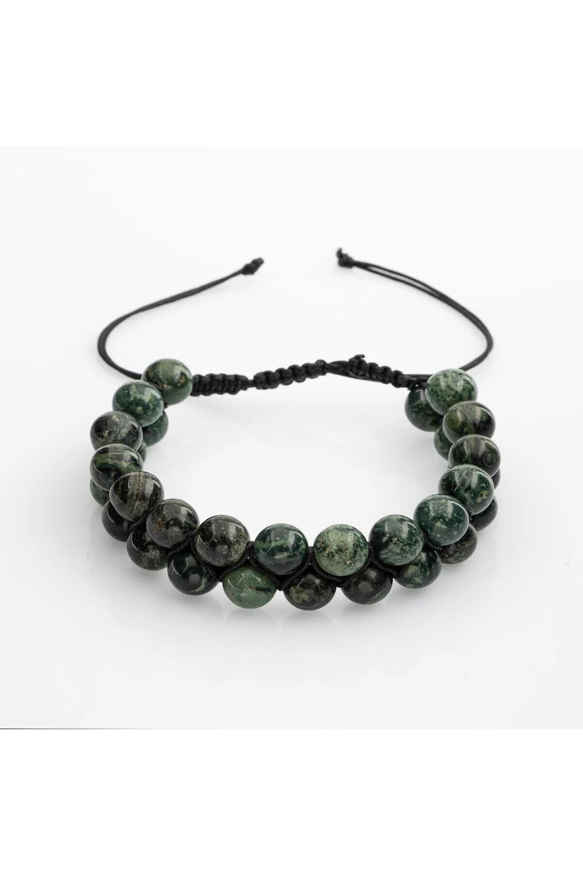 Yeşil Kanbaba Jasper 8mm Çift Sıra Makrome Doğal Taş Bileklik