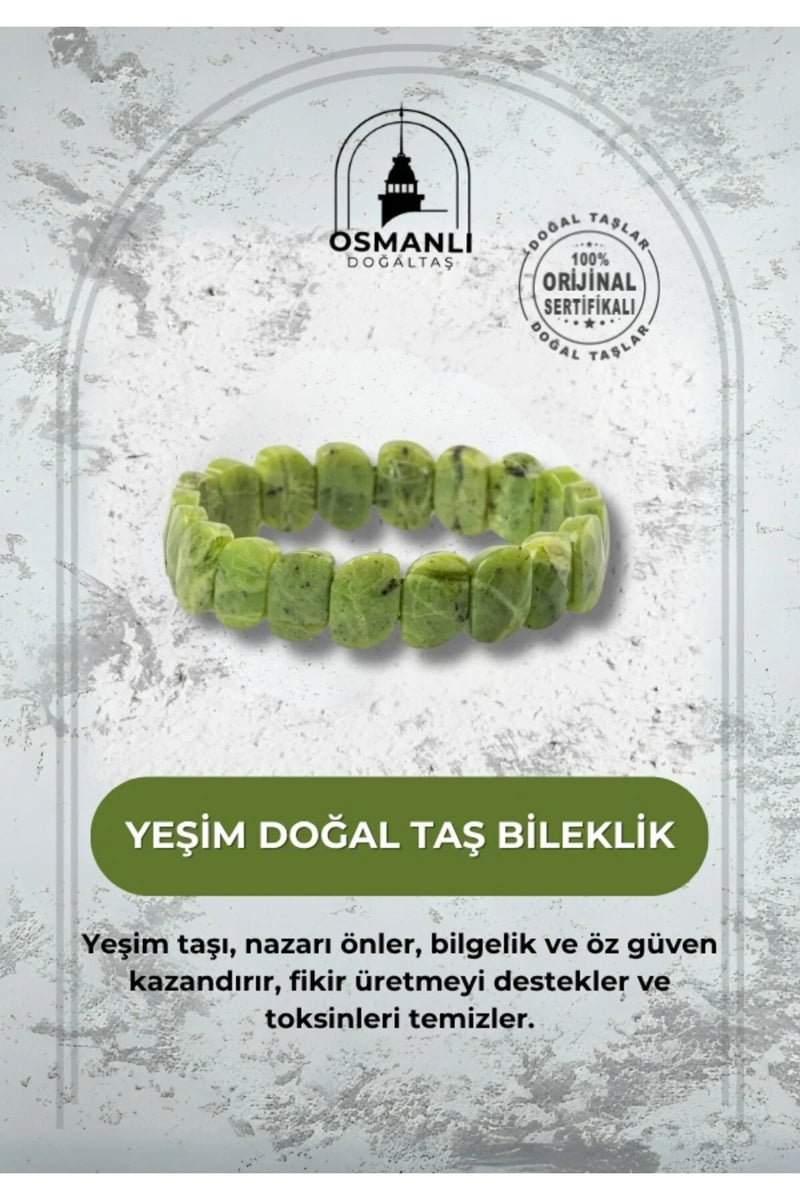 Yeşim Doğal Taş Özel Kesim Geniş Kesim Bileklik