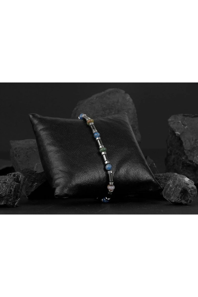 Hint Akik-Lapis Lazuli-Hematit Doğal Taş Bileklik