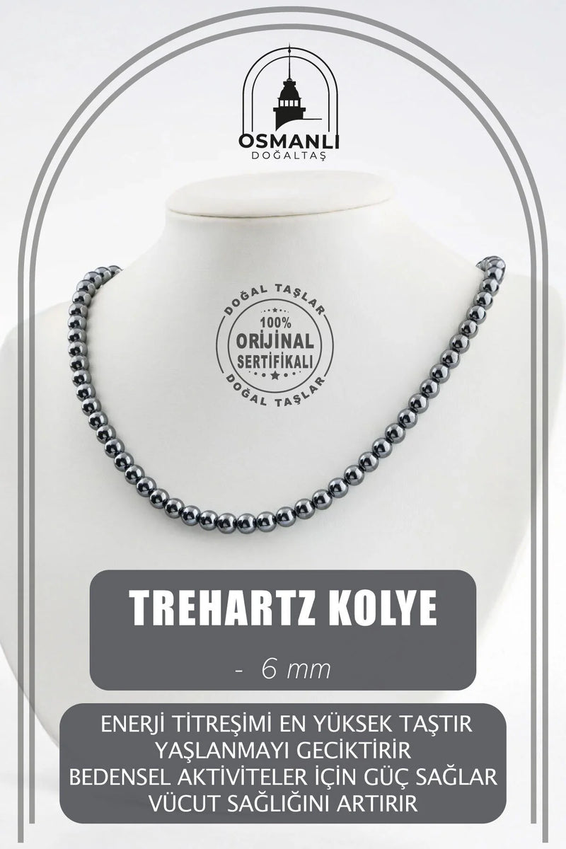Trehartz 6 mm Dizi Doğal Taş Kolye