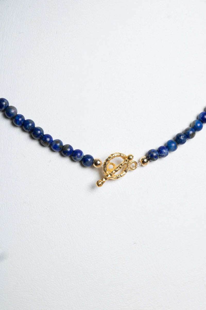 Sertifikalı Lapis Lazuli Gümüş Kapama Doğal Taş Kolye