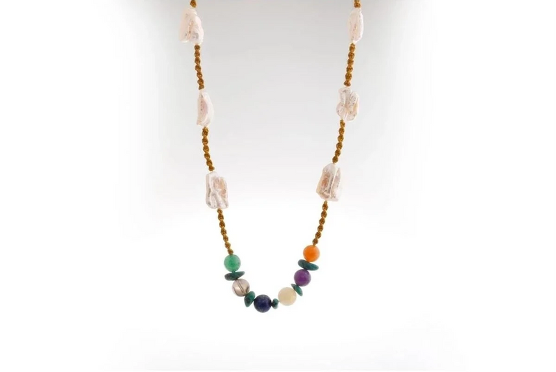 Çakra İnci Kolye Ametist, Dumanlı Kuvars, İnci, Lapis Lazuli, Sitrin