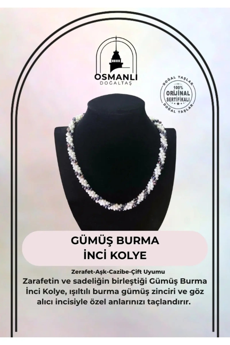 Sertifikalı Hakiki Orijinal Gümüş Burma İnci Kolye