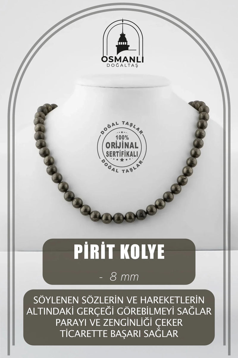 Pirit 8 mm Düğümlü Doğal Taş Kolye