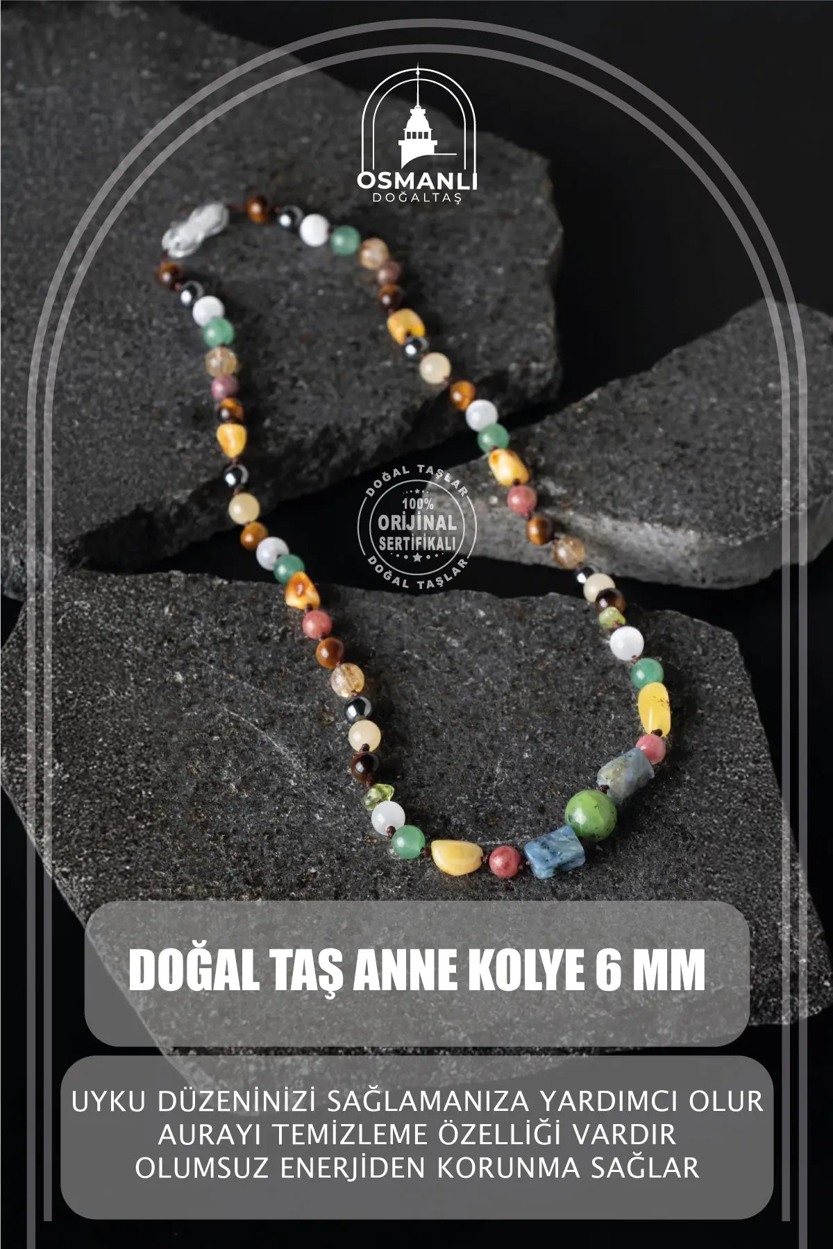 Anne Kolye Doğal Taş Kolye