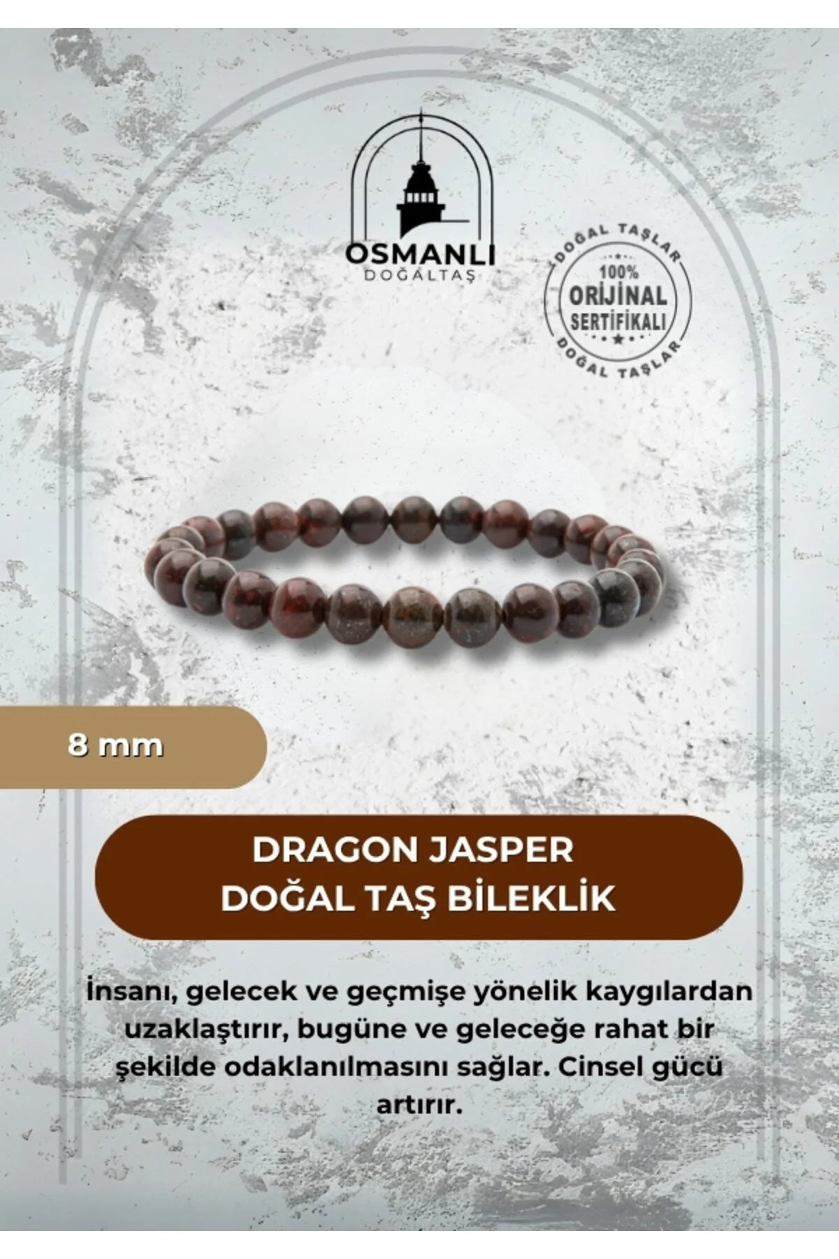 Jasper 8mm Doğal Taş Bileklik