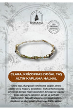 Clara, Krizopras Doğal Taş Altın Kaplama Halhal