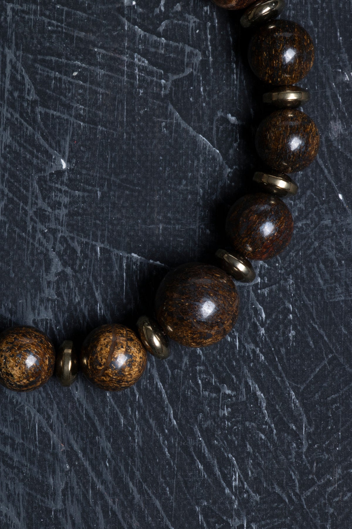 Sertifikalı Bronzit, Hematit Doğal Taş Bileklik