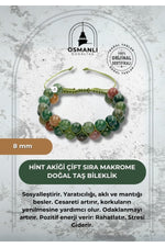 Hint Akiği 8mm Çift Sıra Makrome Doğal Taş Bileklik