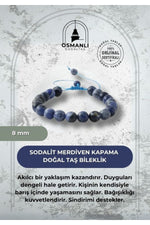 Sodalit 8mm Merdiven Kapama Doğal Taş Bileklik