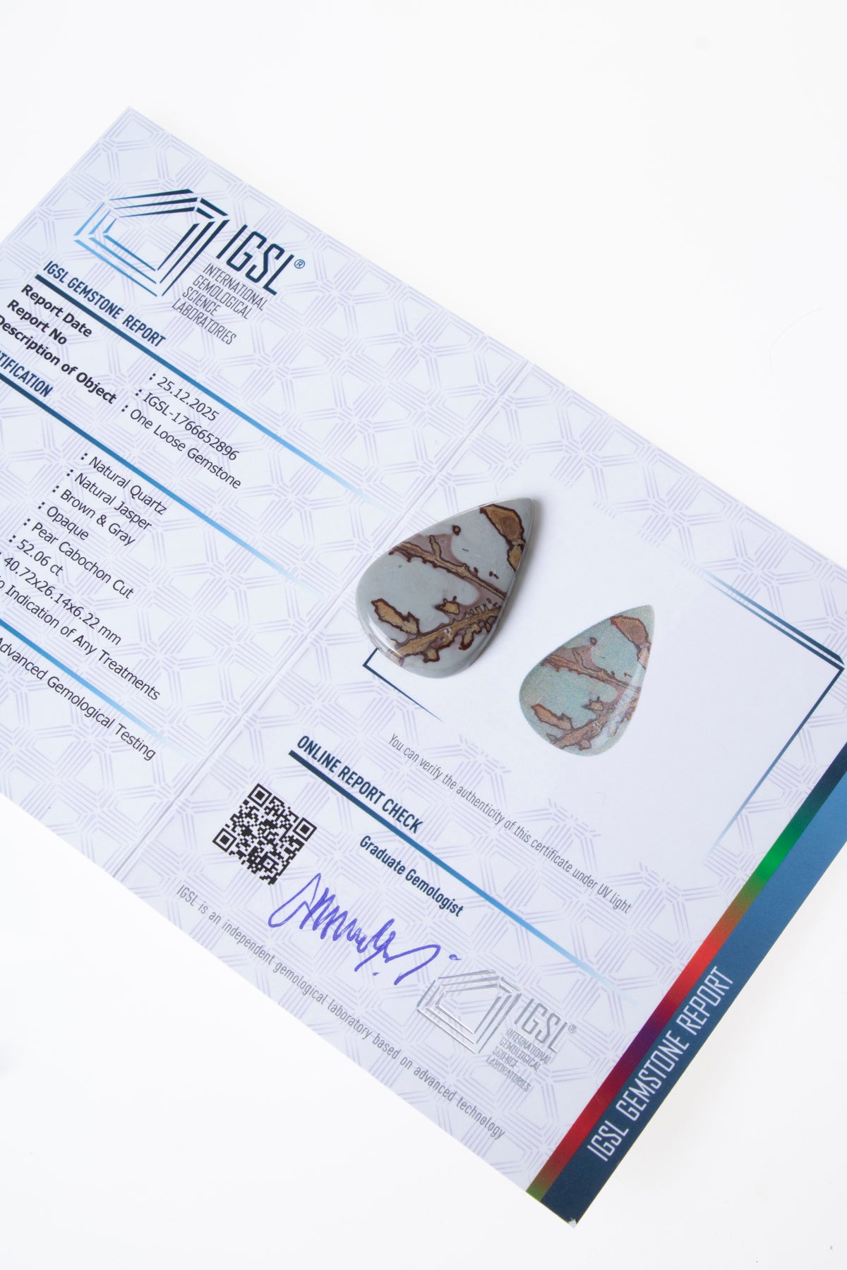 Sertifikalı Jasper Kabaşon (S.K:321)