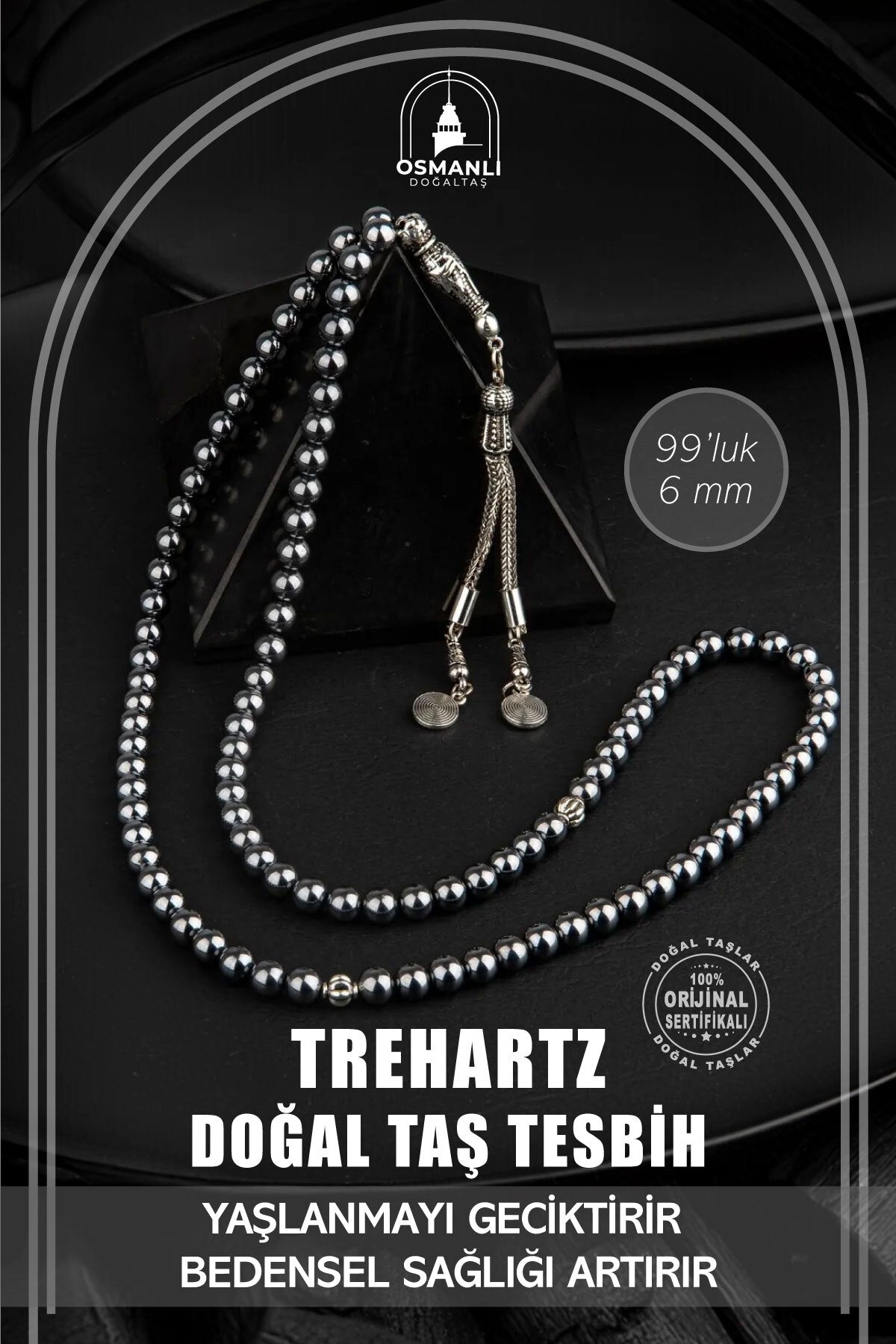 Trehartz Doğal Taş Tesbih 99luk - 6mm