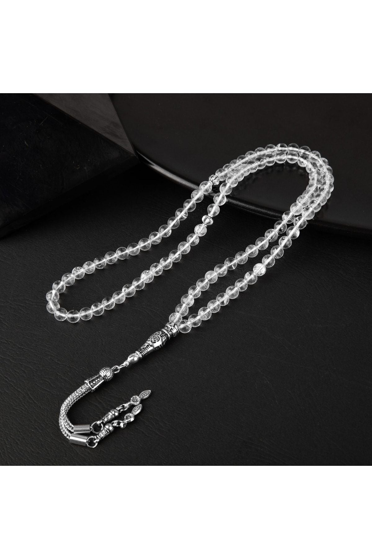 Kristal Kuvars Doğal Taş Tesbih 99luk - 6mm