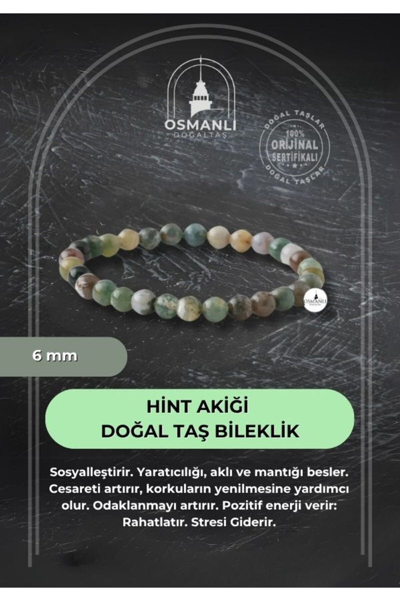 Hint Akiği 6mm Doğal Taş Bileklik