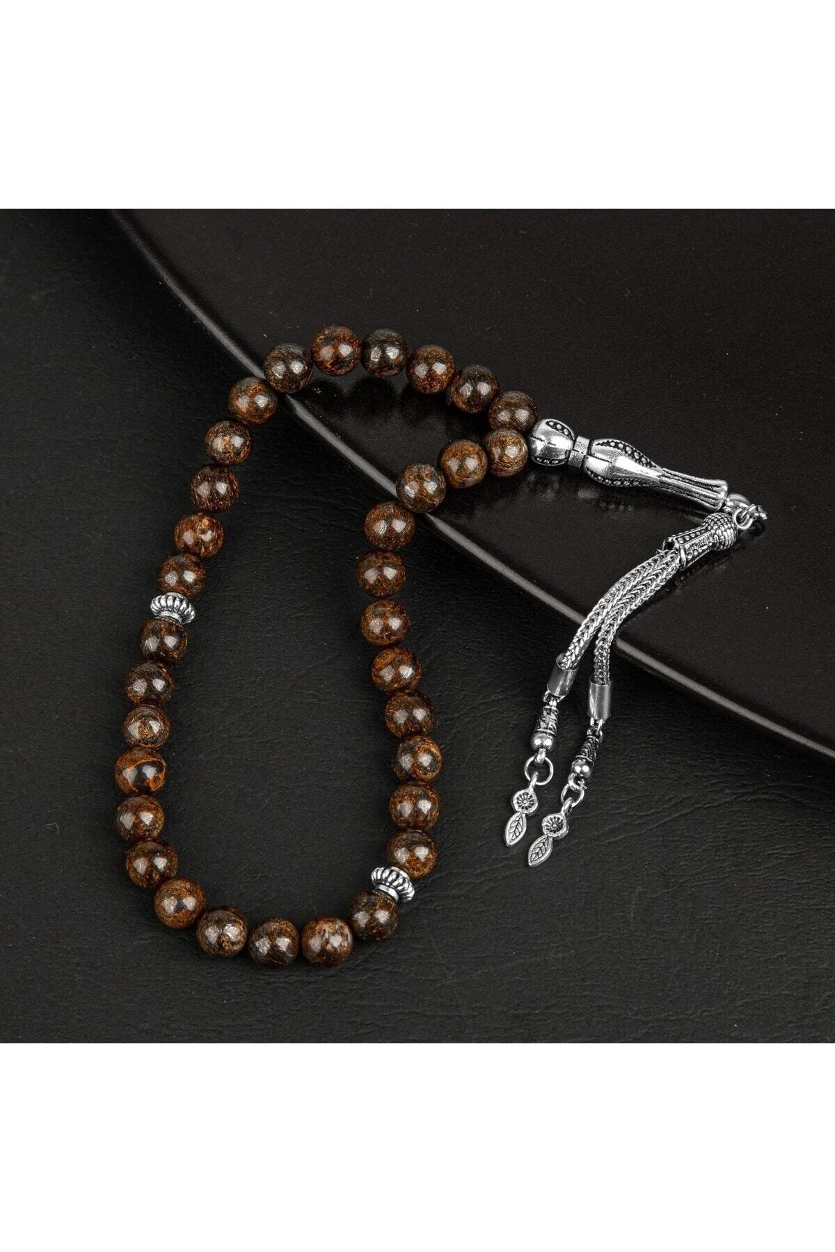 Bronzit Doğal Taş Tesbih 33lük - 8mm