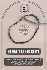 Hematit Doğal Taş Erkek Kolye