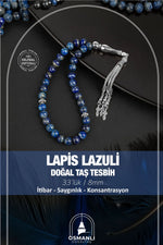 Lapis Lazuli Doğal Taş Tesbih 33lük - 8mm