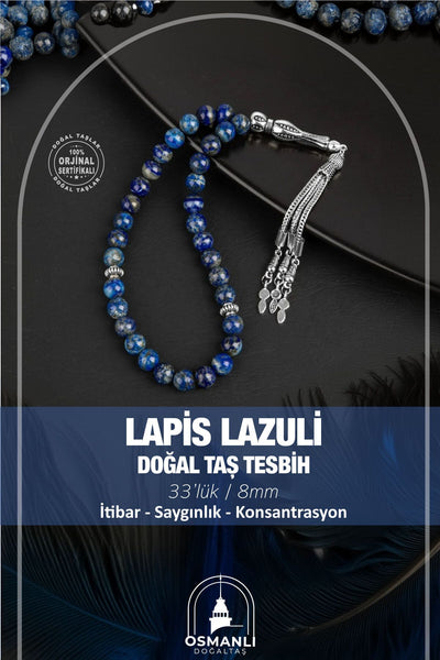 Lapis Lazuli Doğal Taş Tesbih 33lük - 8mm