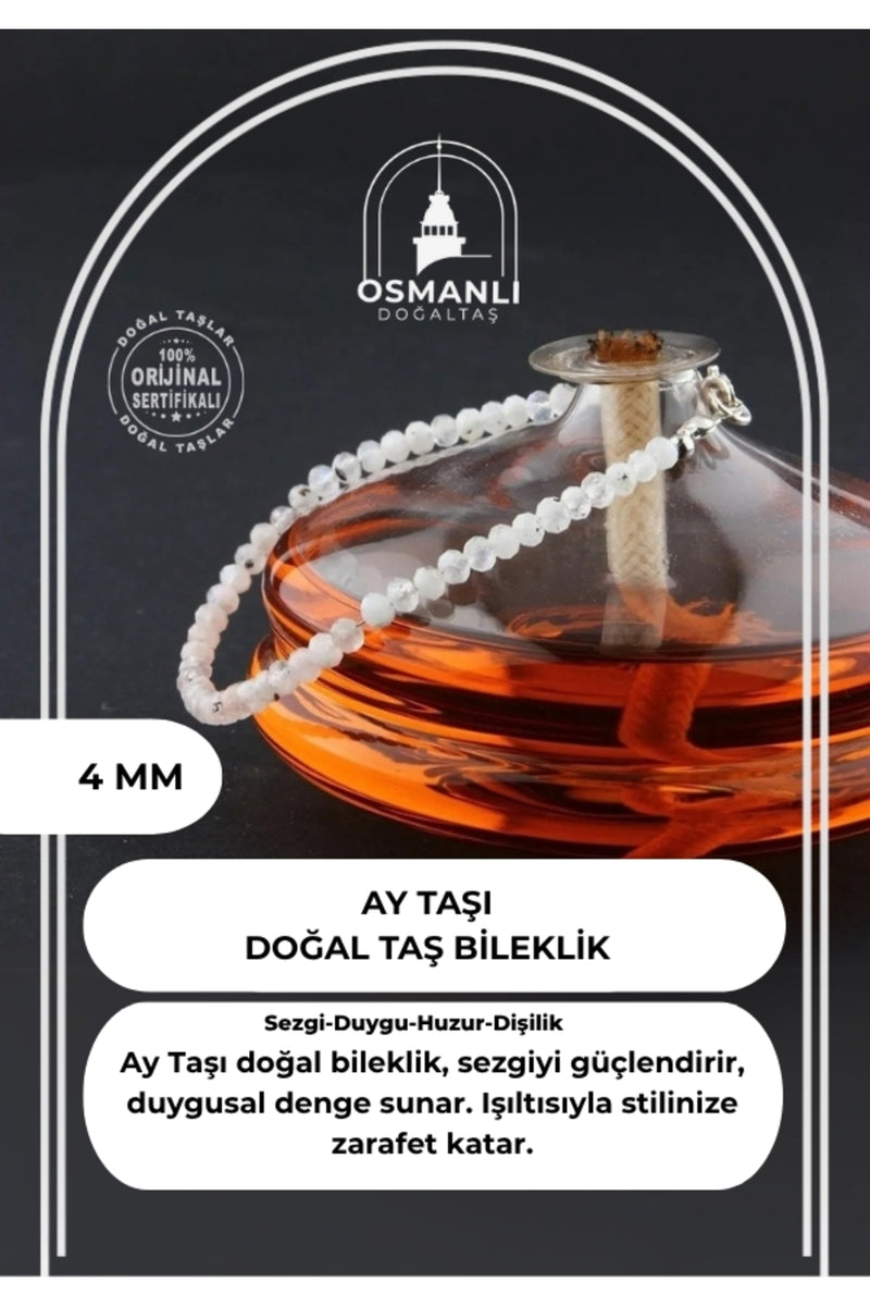 Sertifikalı Ay Taşı Bileklik 4 Mm B161