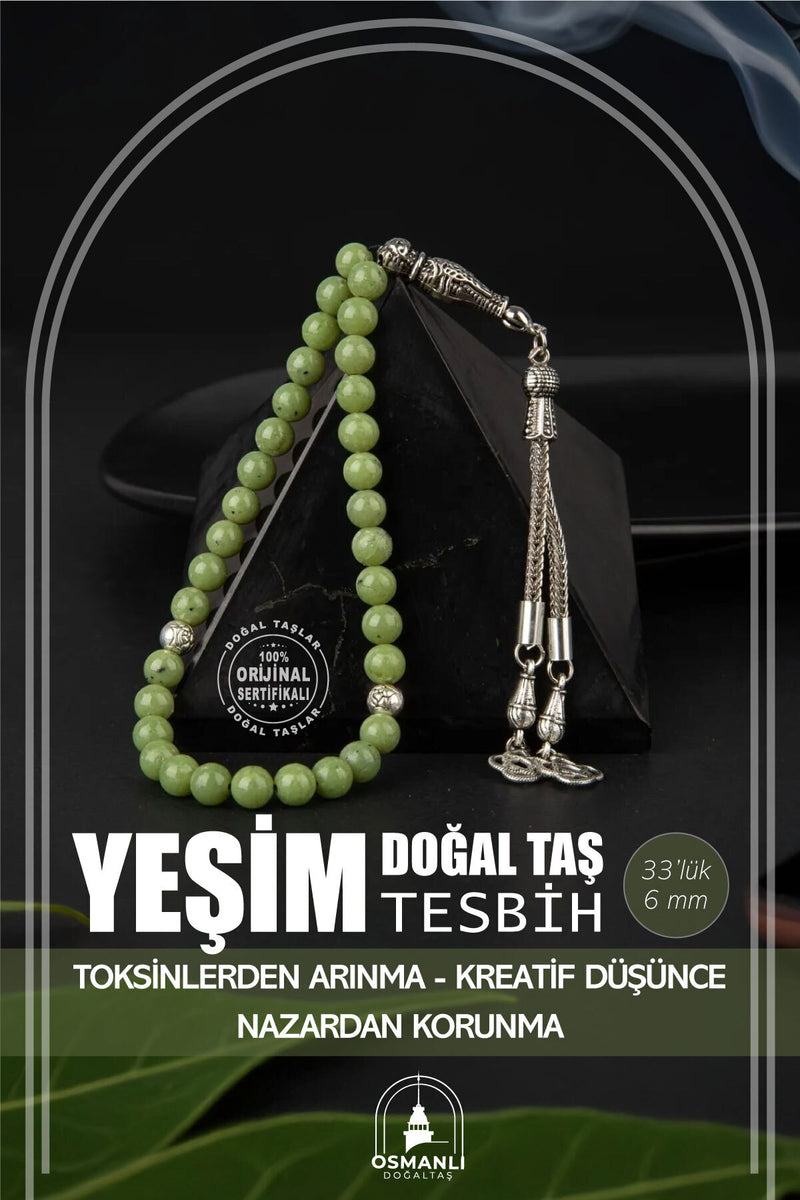 Yeşim Doğal Taş Tesbih 33lük - 6mm