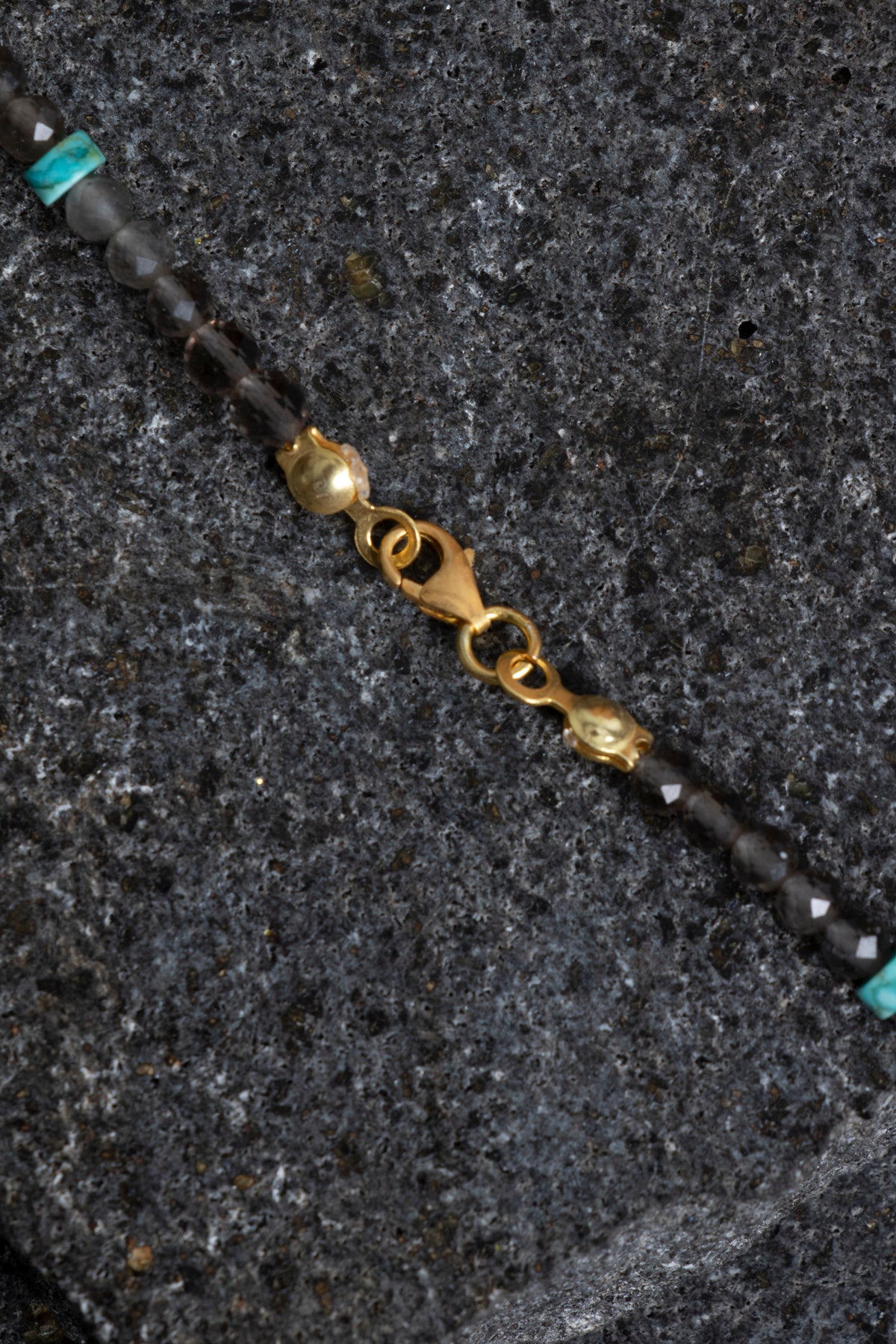 Sertifikalı Dumanlı Kuvars, Turkuaz Doğal Taş Kolye