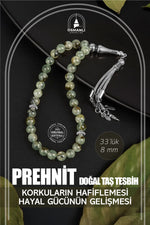 Prehnit Doğal Taş Tesbih 33lük - 8mm