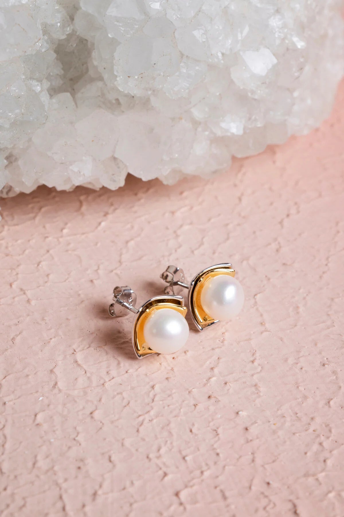 İnci Gümüş Doğal Taş Küpe